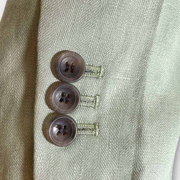 J Crew Linen Blazer 12 Green Officecore - Picture 5 of 7